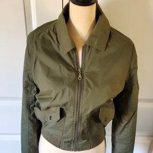 Army Green Cropped Jacket - F21